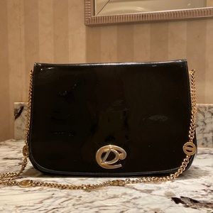 Vintage Christian Dior Black Patent Leather Purse